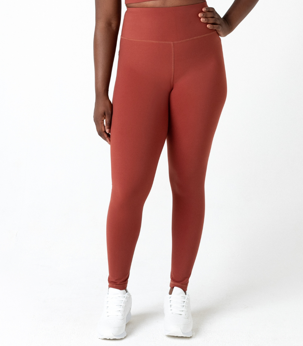 Younik flexibilitet Hög midja Leggings Terracotta