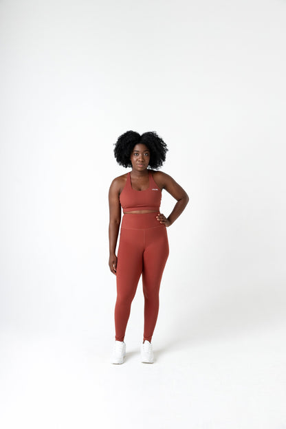 Younik flexibilitet Hög midja Leggings Terracotta